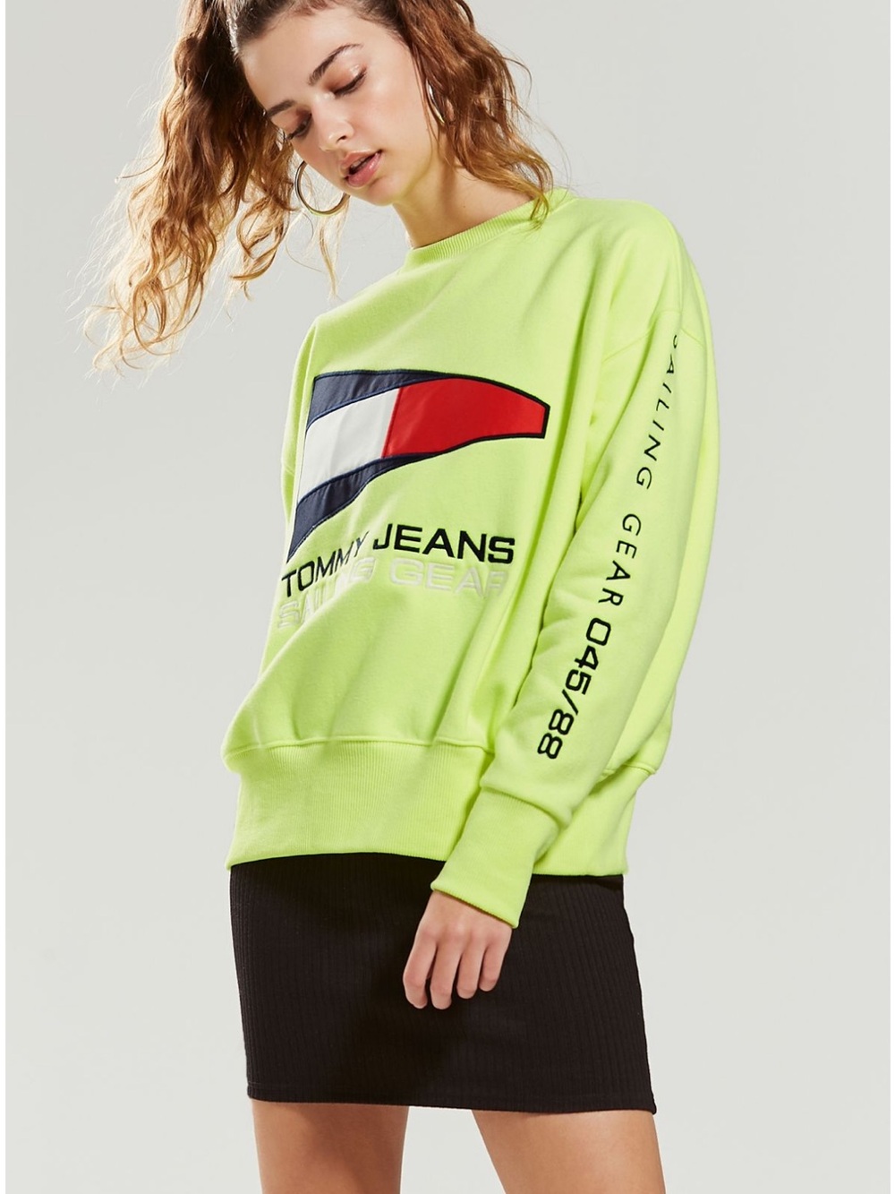 Tommy Jeans Sailing Gear Neon Green Crewneck Sweatshirt UO